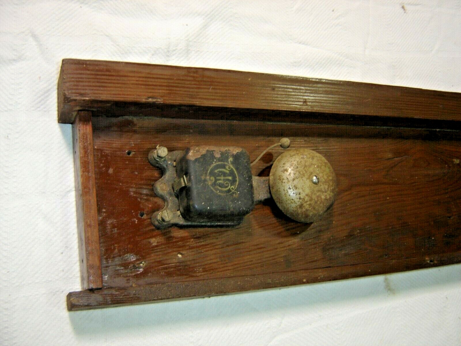 Antique Salvage Pine Header with Door Bell It was attached to the header #1604