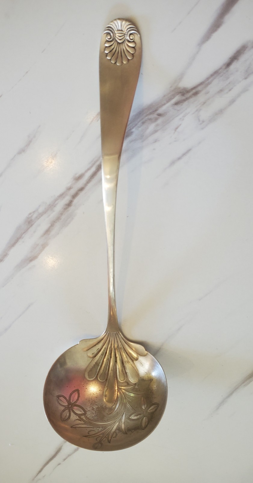 1889 Antique Silver Plate Towle MFG Co Shell Soup Ladle