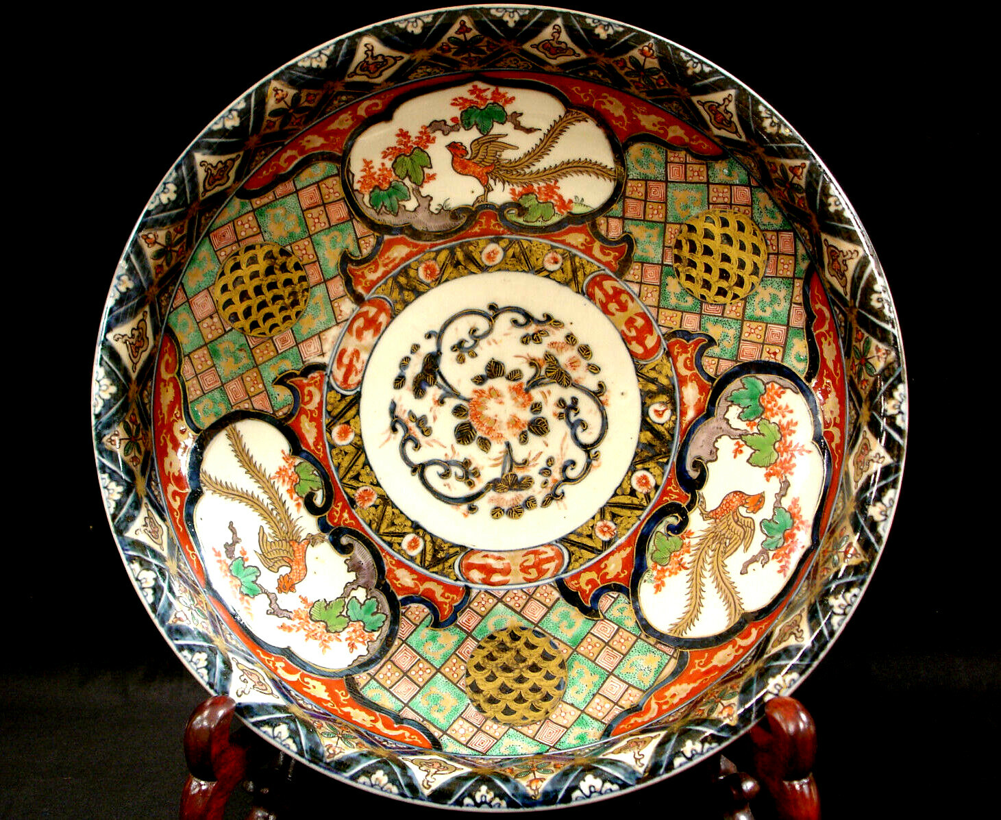 13 1/2″ MARKED Fu KI Cho Shun JAPANESE MEIJI PERIOD IMARI PLATE