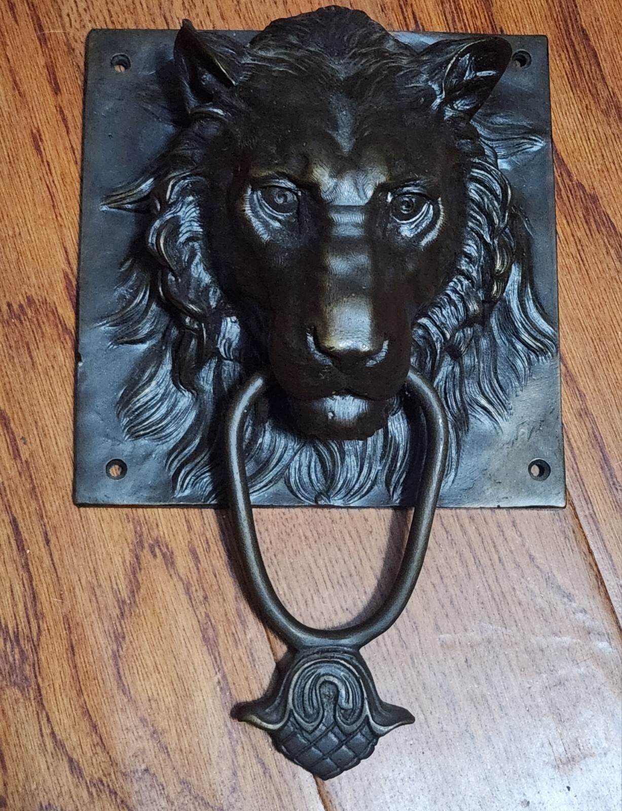 RBF 8LB Lion Face Doorbell Bronze Jungle King Knocker Wildlife Theme Cat New