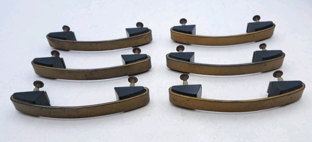 Vintage Handles Drawer Pulls Door Dresser Old Bakelite Antique Hardware Lot of 6