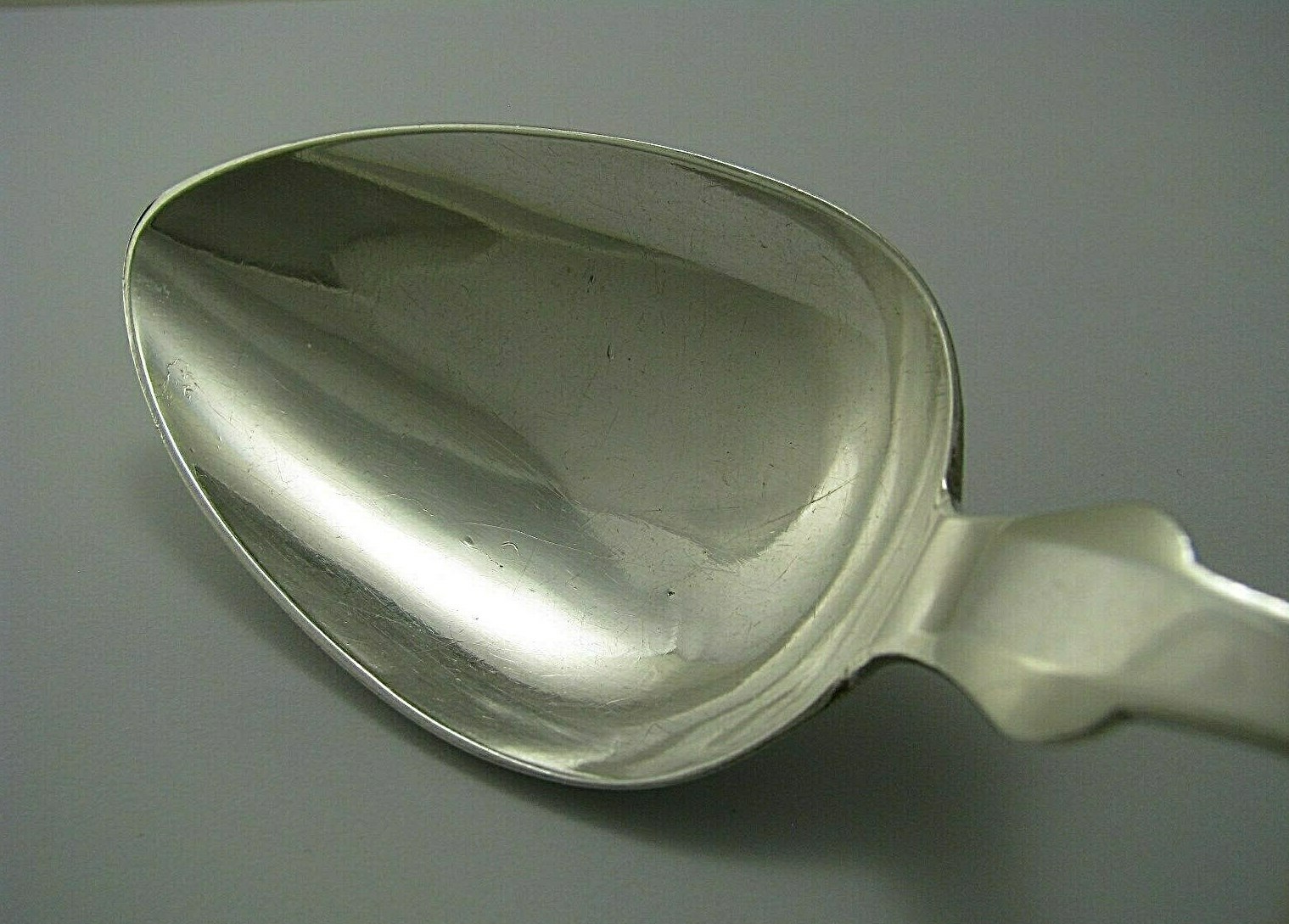 2 COIN SILVER SPOONS SERVING SPOONS by Philo Dubois Buffalo NY c1845 Mono L. Ann
