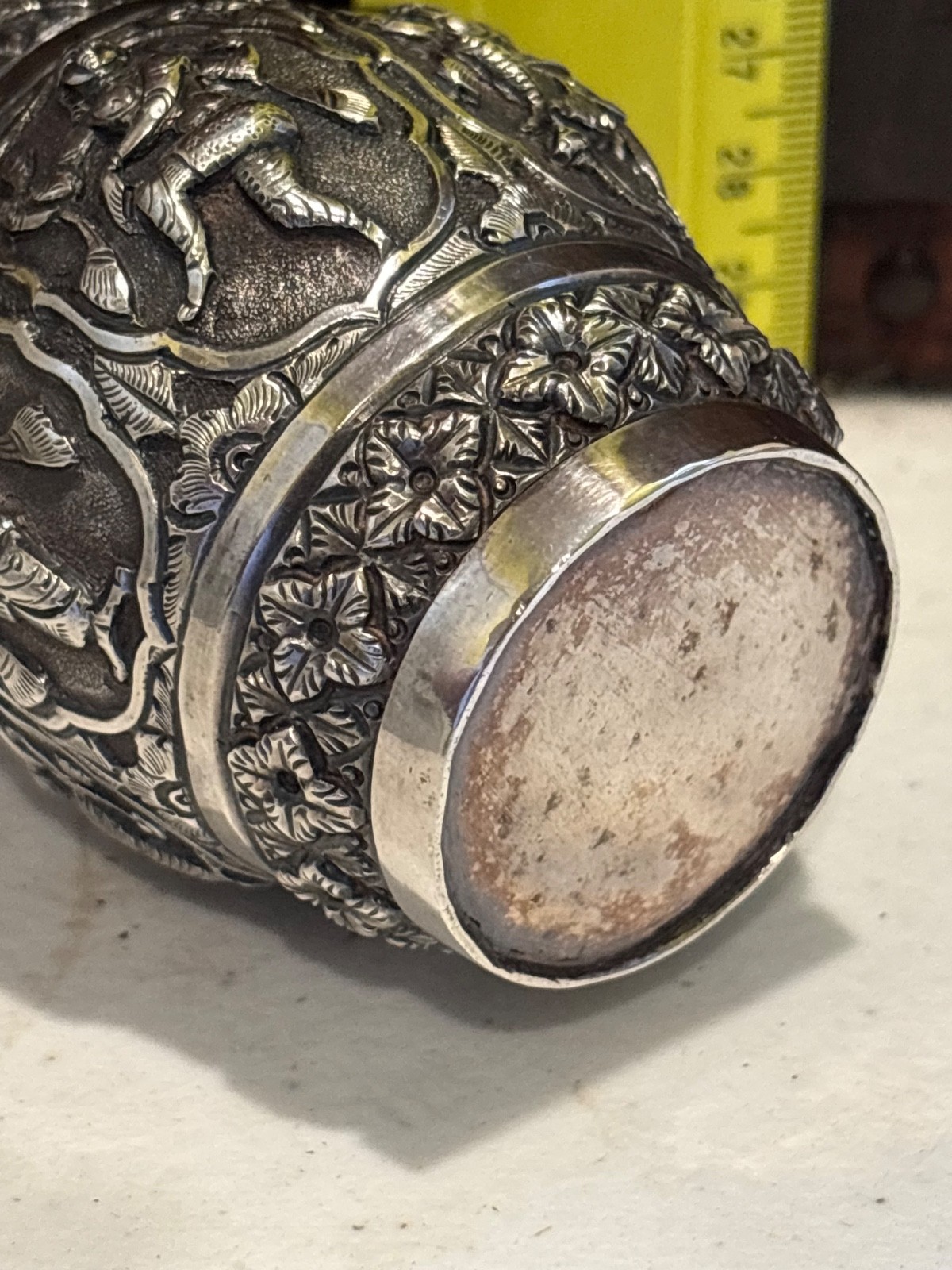 Colonial Anglo Indian figural elephant silver pitcher cream jug 3” 3.6 oz