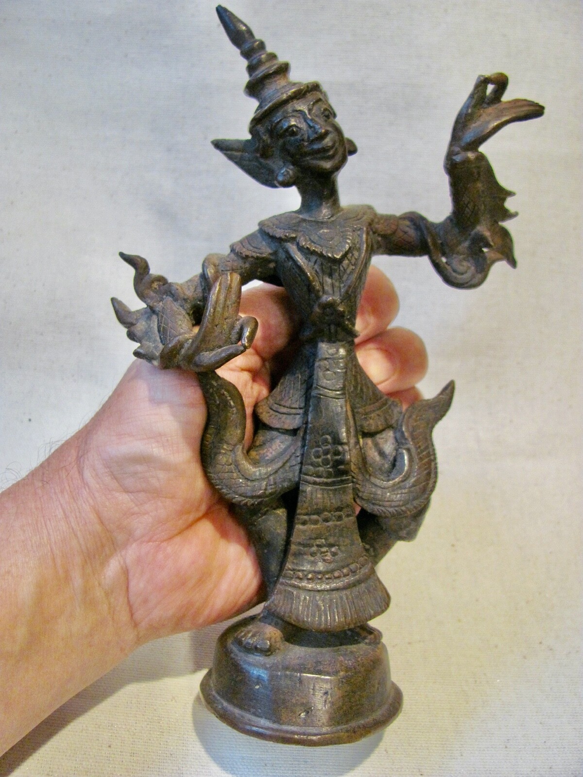Antique 19C Burmese Bronze Celestial Dancing Figure from Myanmar