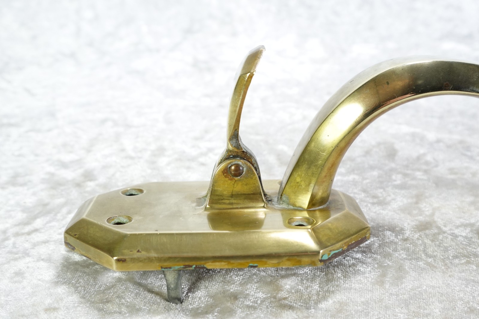 Vintage Solid Brass Entry Door Handle Pull Right Hand With Latch