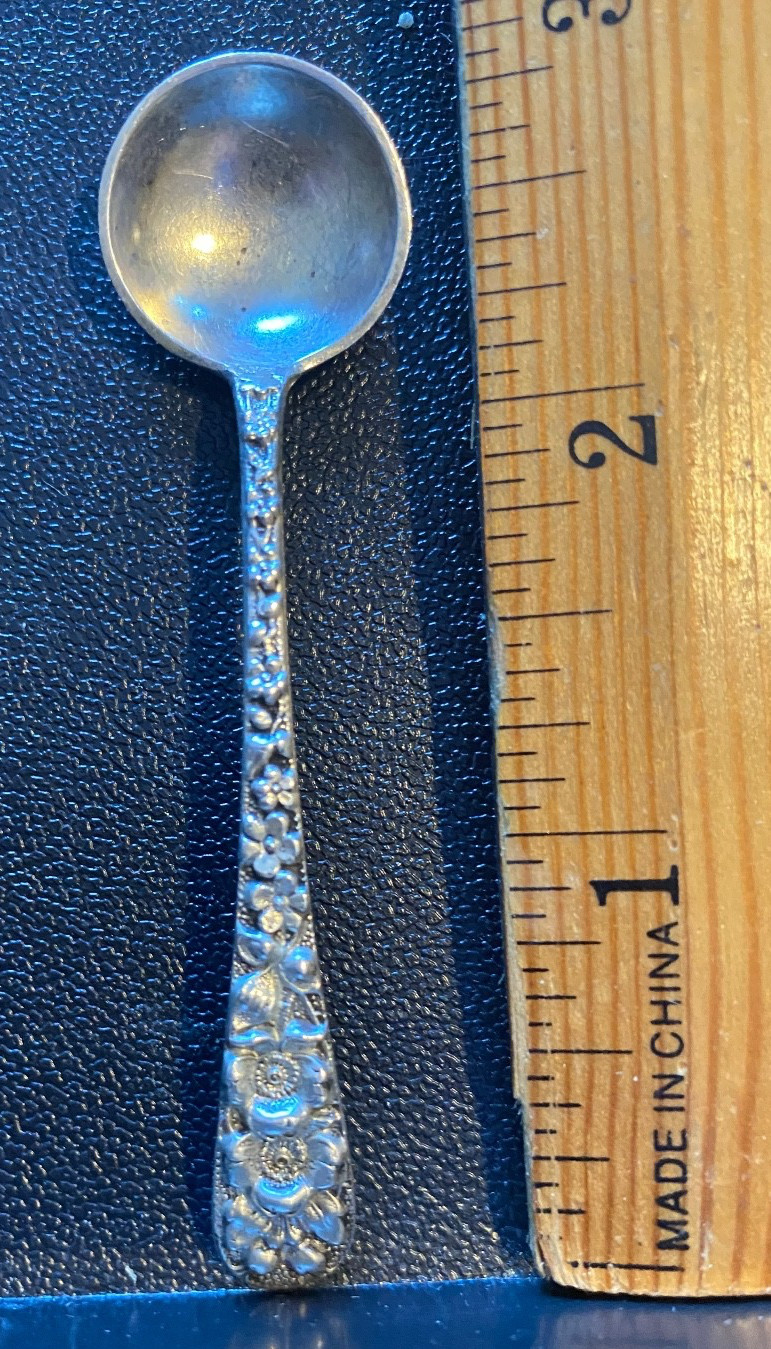 STIEFF FORGET ME NOT STERLING SILVER 1 REAL SALT SPOON NOT CAST RARE