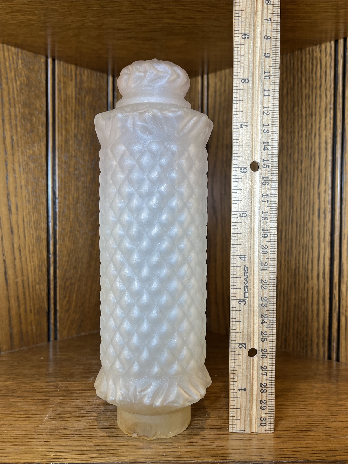 Antique 8″ Art Deco Glass Ship Rod Skyscraper Light Fixture Wall Sconce Lamp (B)