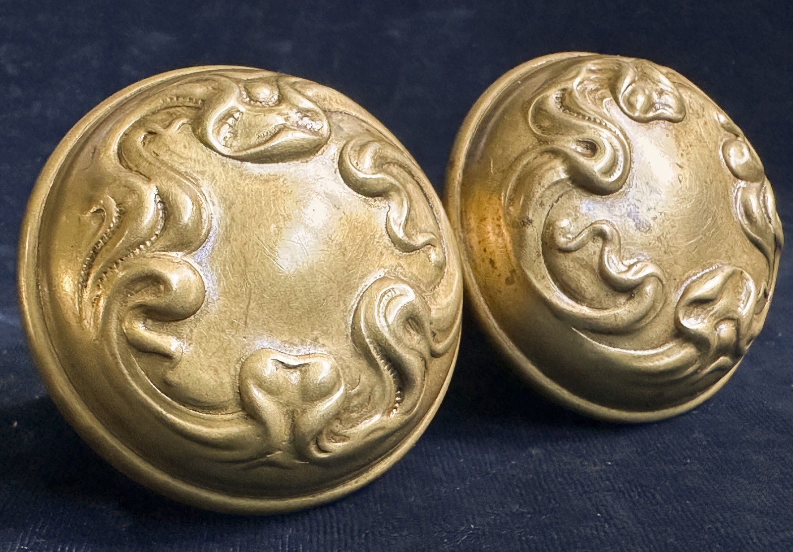 Pair of Antique Brass “Alby” Door Knobs EB-21800 by Sargent