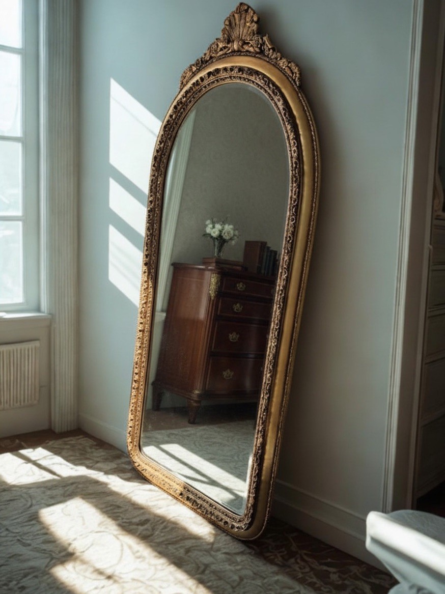Beautiful!! Vintage/Rococo/ Louis XvI Style Mirror Guilded Gold MCM Park Avenue