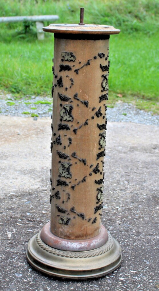 Antique Victorian Wall Paper Pattern Press Cylinder Primitive Wallpaper