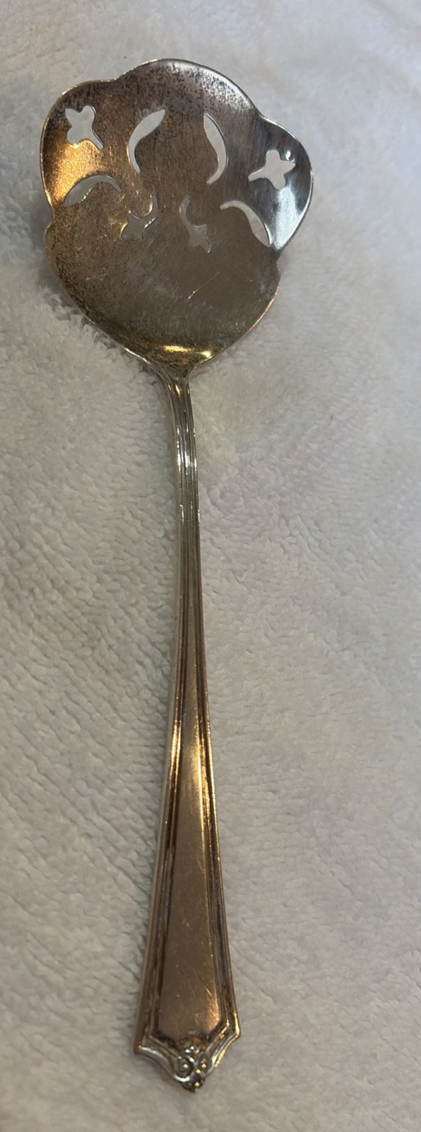 Potomac by SSMC-Saart Sterling Silver Pierced Olive/Nut/Bon Bon Spoon 1930