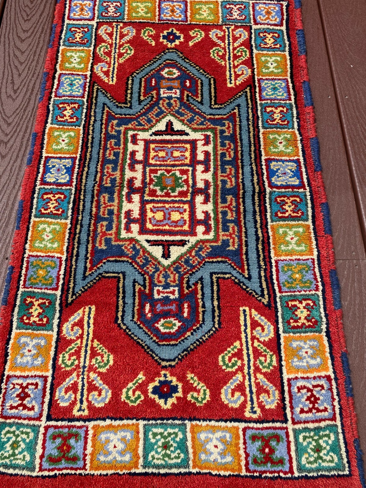 New Handmade in India Tribal & Geometric Colorful Scatter Rug/Accent Rug, 2×4