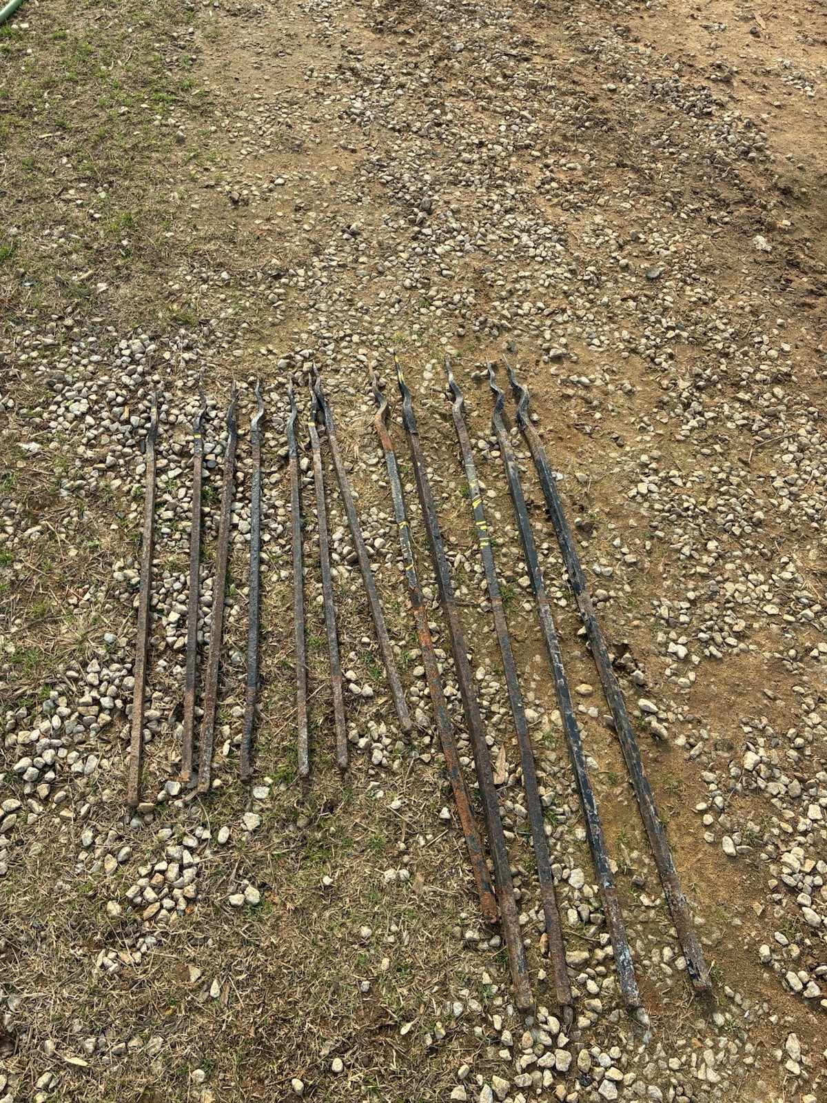 12 Antique Iron Fence Hand Forged Spear Salvaged Primitive Plantation