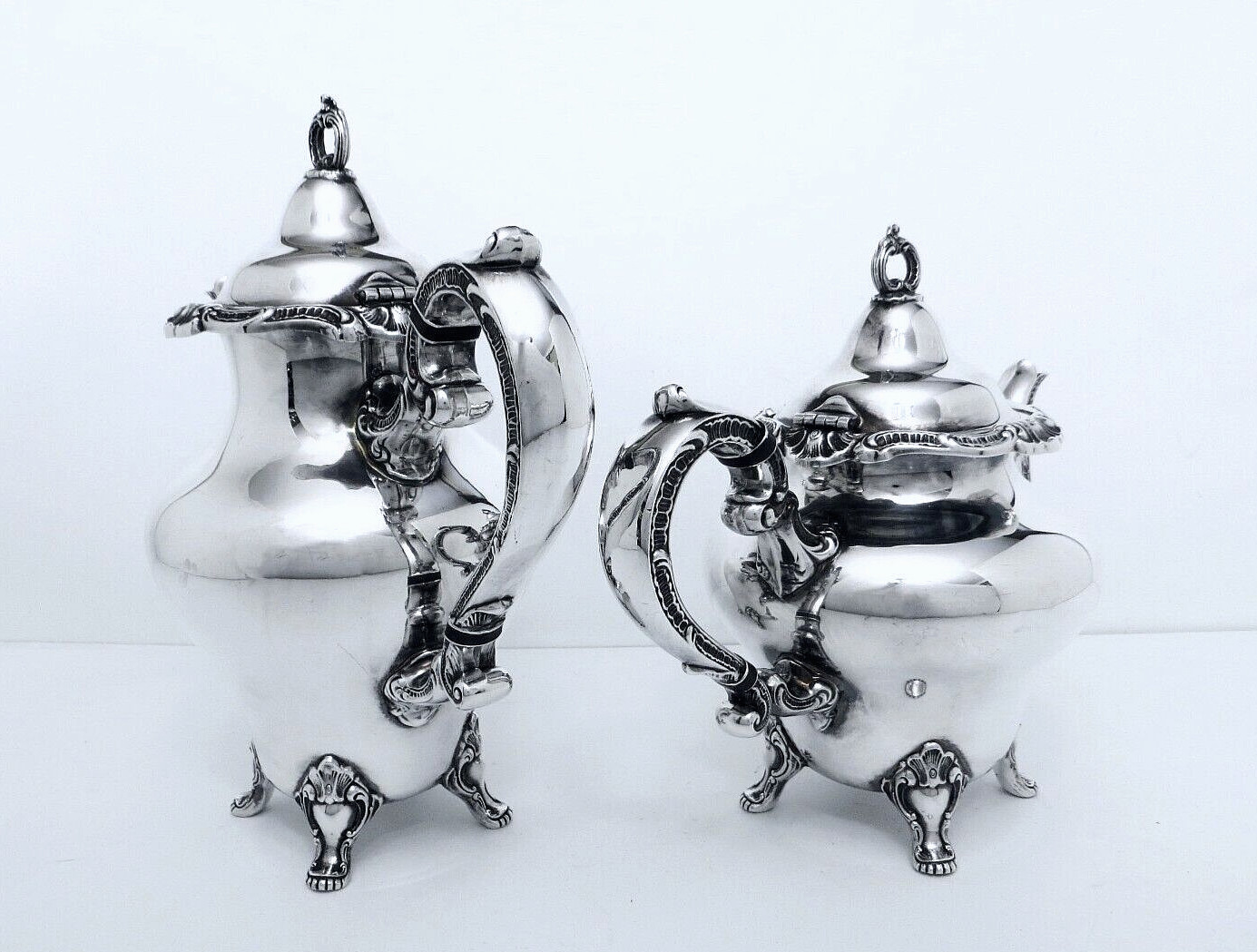 1950 GORHAM ANCHOR STRASBOURG COURT MIDCENTURY ROCOCO SHELL COFFEE TEA SET 5PC