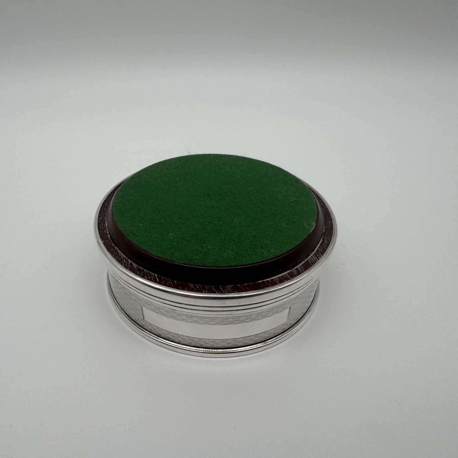 Sterling Silver and Mahogany Bottle Coaster by Broadway & Co – Birmingham 1991