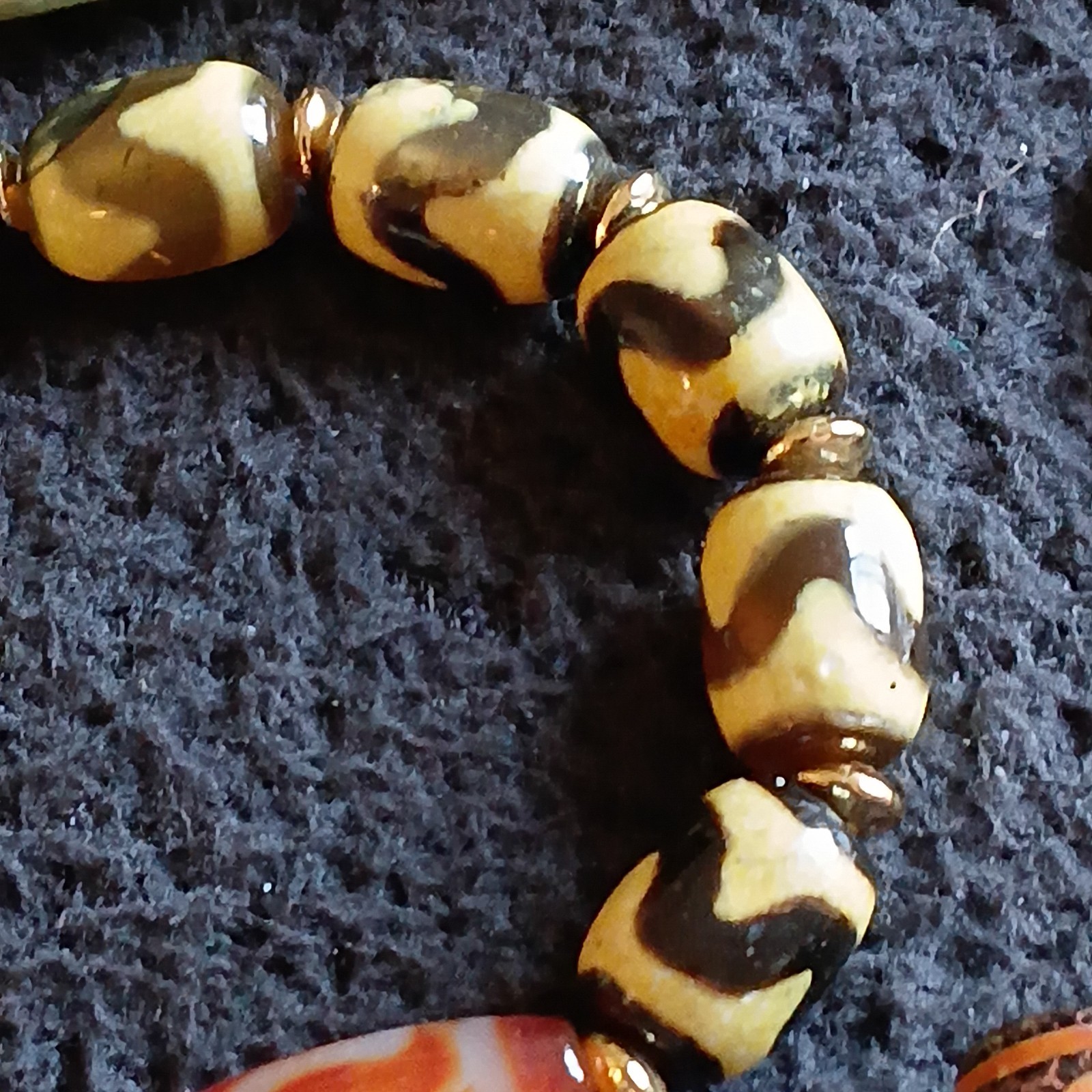 Tibetan pre 1800s Agate/ Jade / Miao Silver Dzi Bead Lot