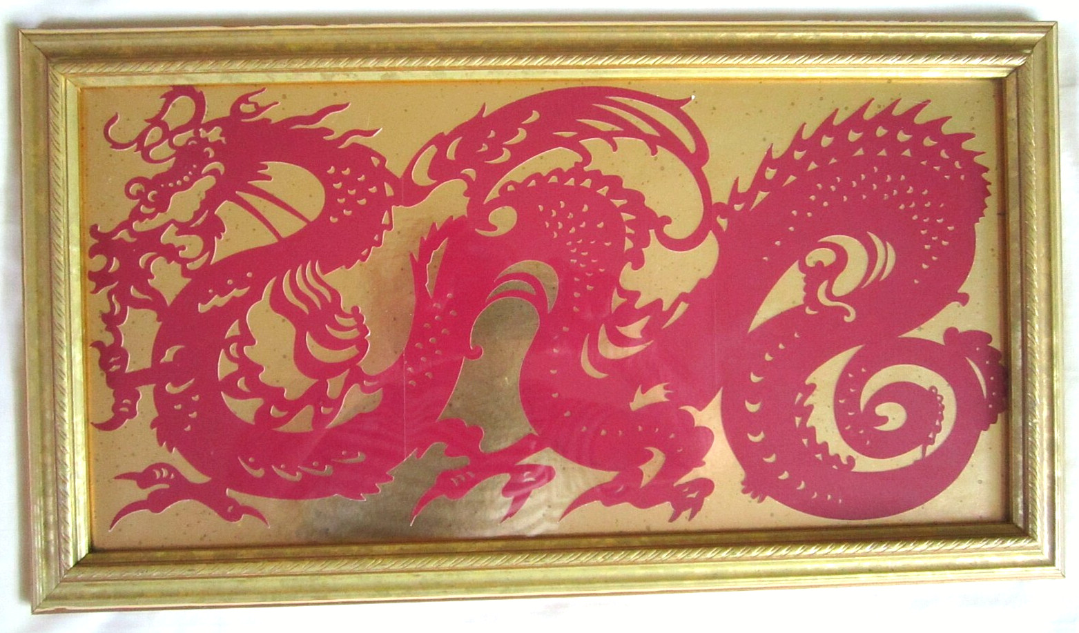 Hallmark Die Cut Out PRF 421-5 Vintage Imperial RED Dragon Ming Dynasty Chinese