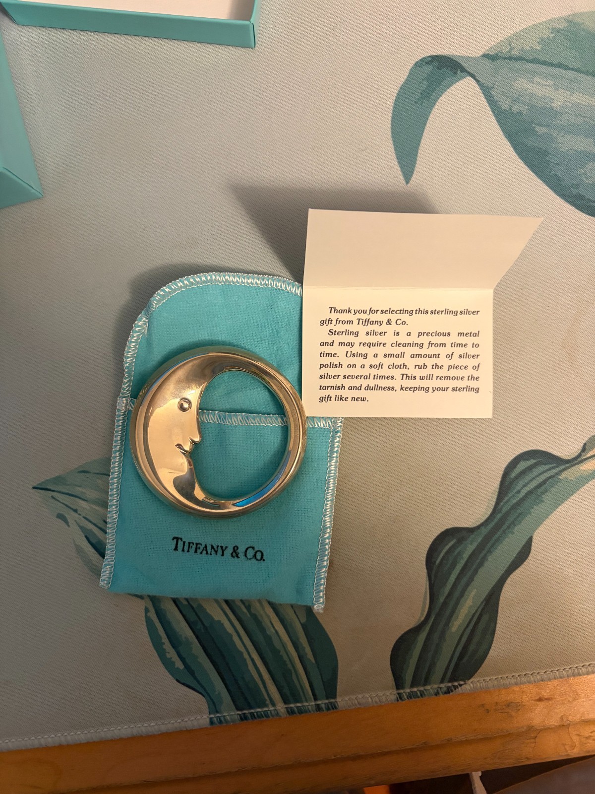 Tiffany & Co. Sterling Silver 925 Man In The Moon Baby Rattle – Box and Pouch