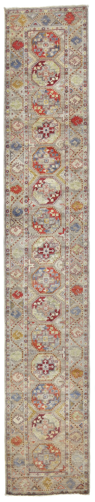 Pakistan Hand-Knotted Kazak Runner Rug 3X14 ft Tribal Oriental Hallway Carpet