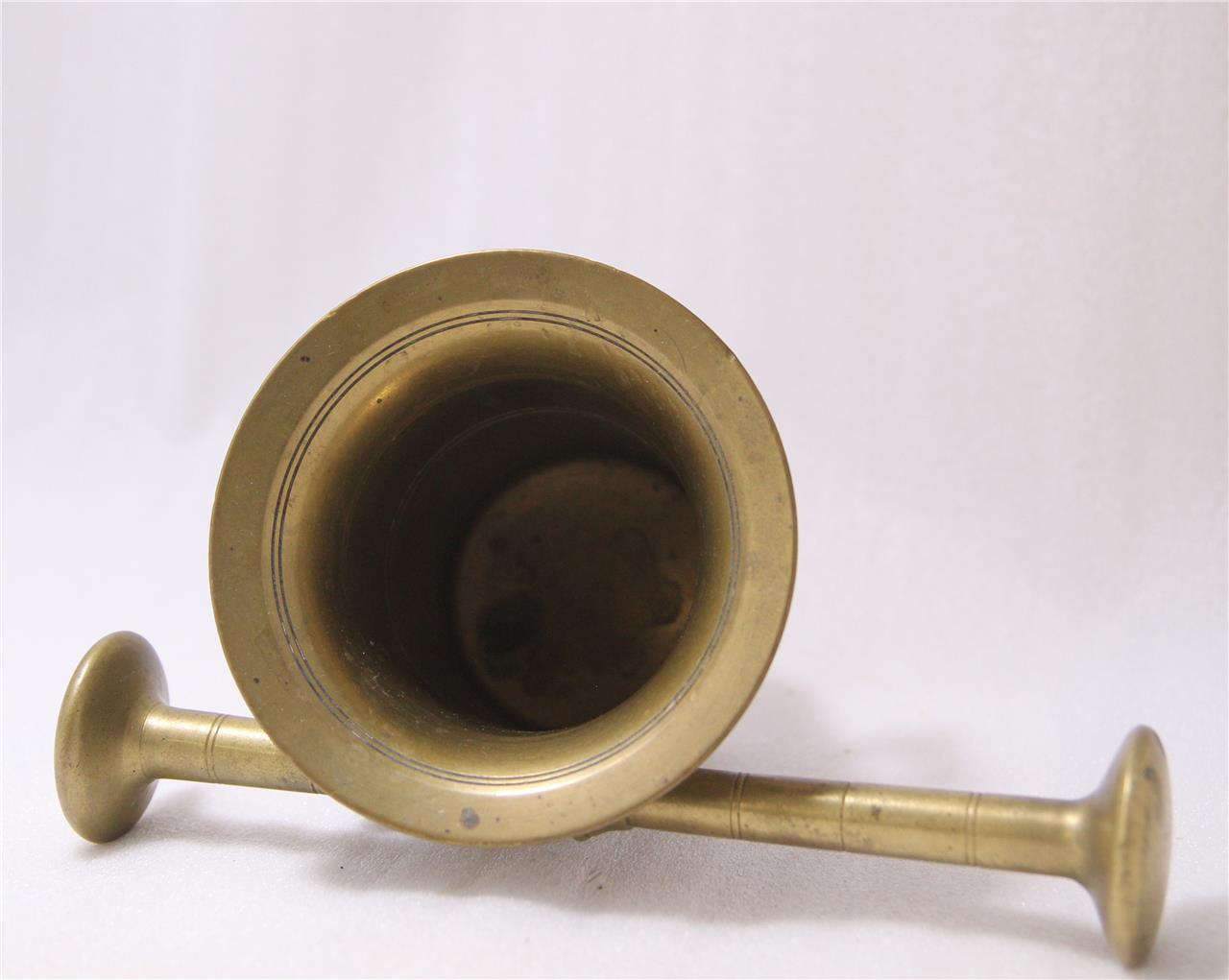 Large Antique Solid Bronze German Apothecary Mortar with Pestle c.mid-1800s