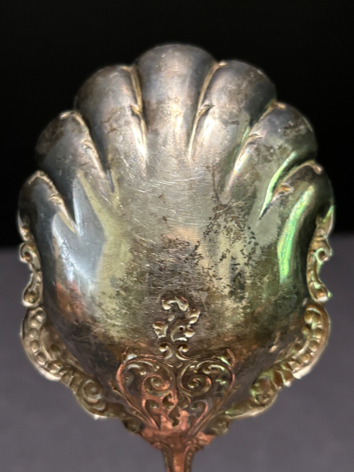 Wm Rogers YORK Silverplate 9″ Casserole Spoon International Silver Co Shell Antq