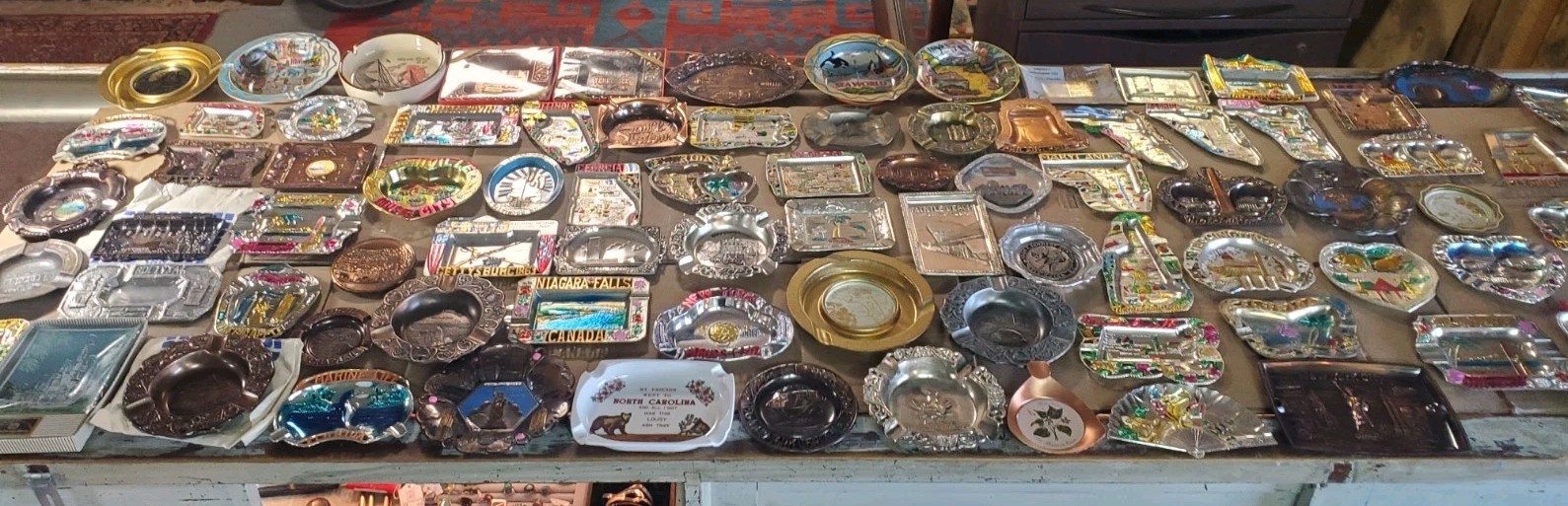 Antique Lot of 88 Vintage Ashtray Ash Tray State Foreign