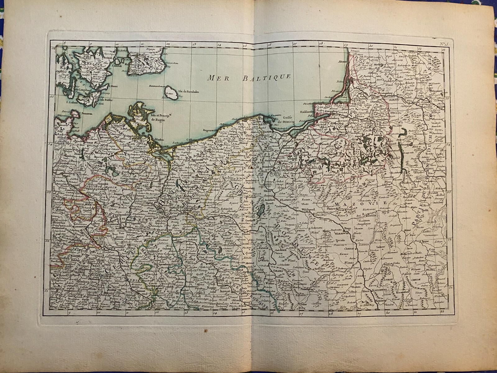 Antique Map Atlas Moderne 1762 Rizzi Zannoni No.15 Mer Baltique  Baltic Coast