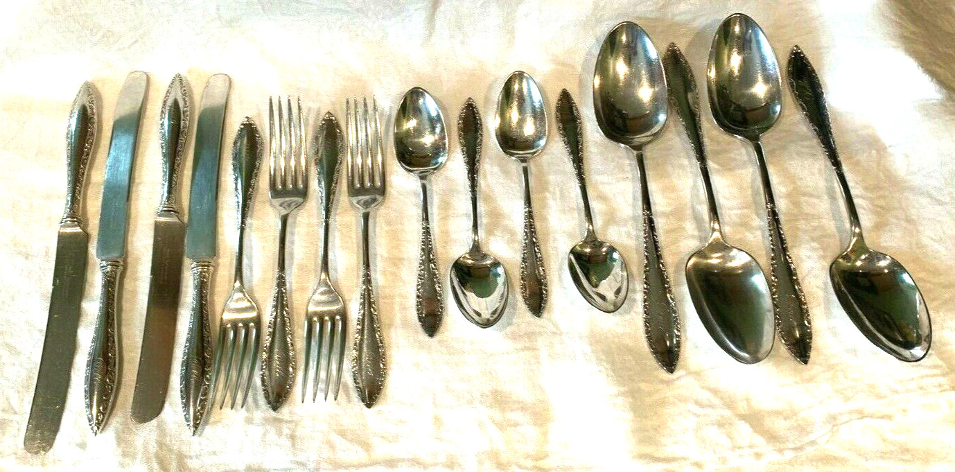 Mono Belle 1892 Savoy Lot 16 Spoons Knives Forks Silverplate Silver Plate Rogers