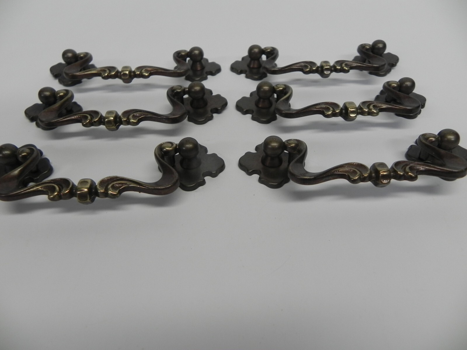 6 Drop Bail Drawer Pulls Solid Brass Mid Century Bronze Finish MADE IN ITALY