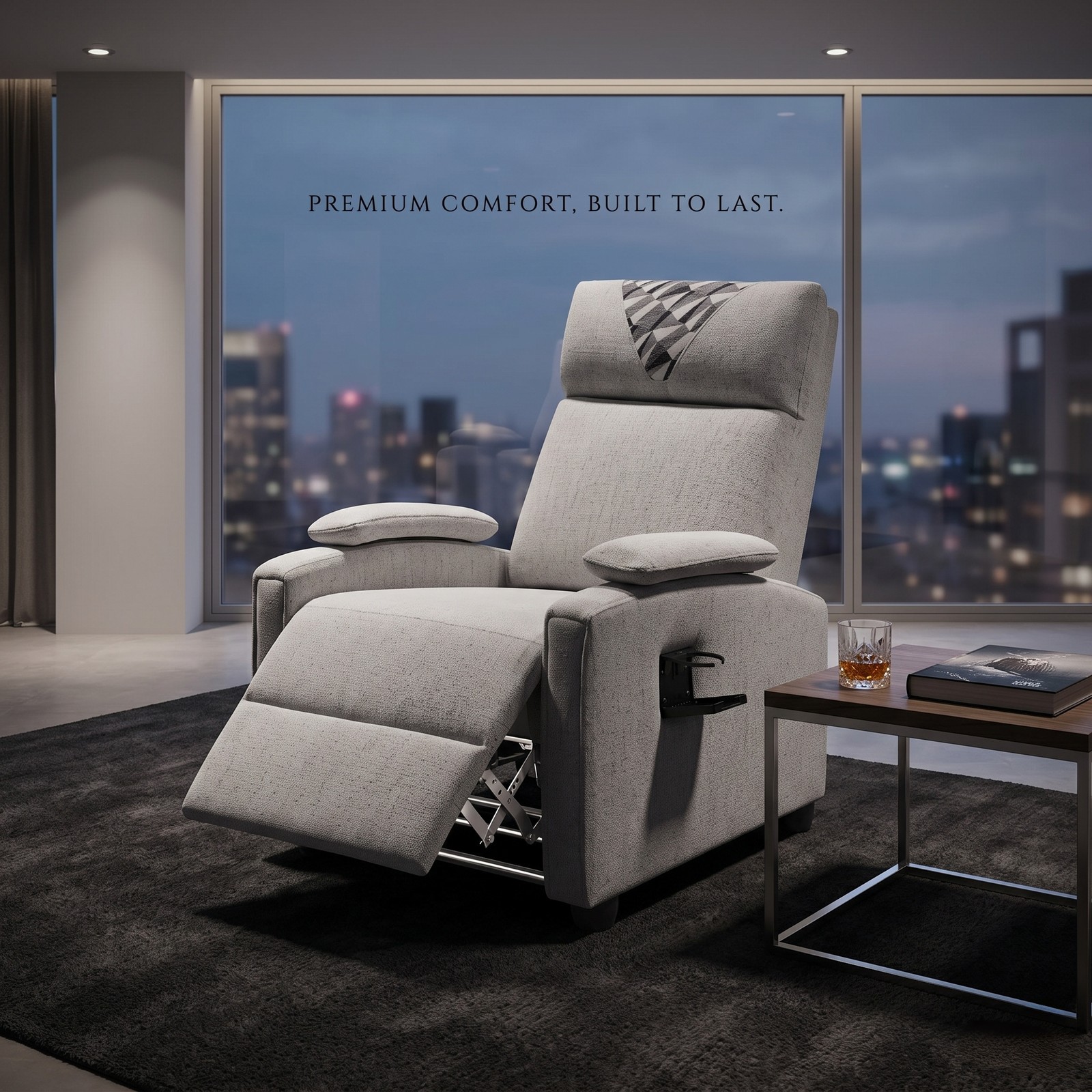 Manual Recliner Chair Classic Single Sofa Comfortable Padded Lounger Living Room