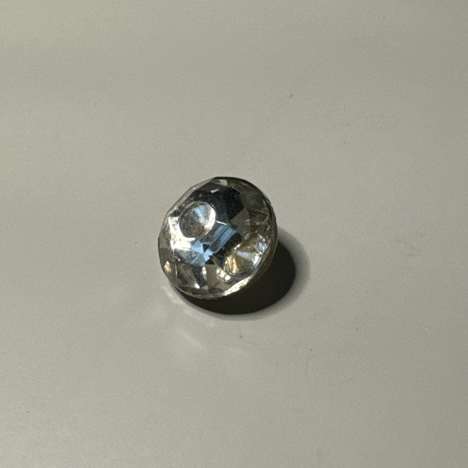 Vintage Clear Rhinestone Shank Button 1.25 Cm N754