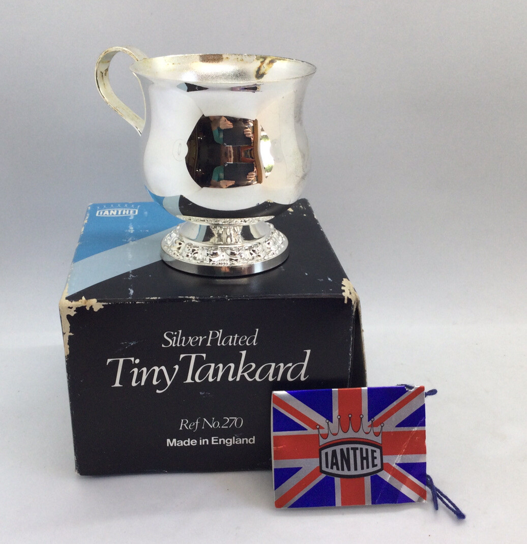 Vintage Ianthe Silver Plated Tiny Tankard No. 270 Made in England BEAUTIFUL!