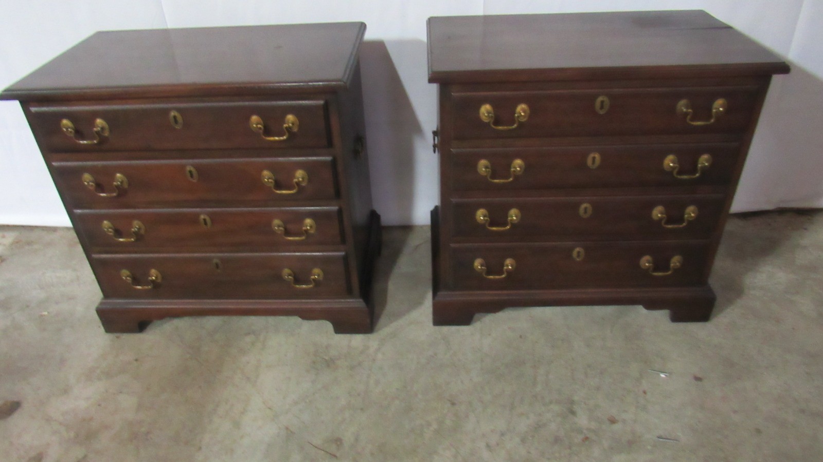 Henkel Harris Four Drawer Nightstands Bachelors Chests Mahogany