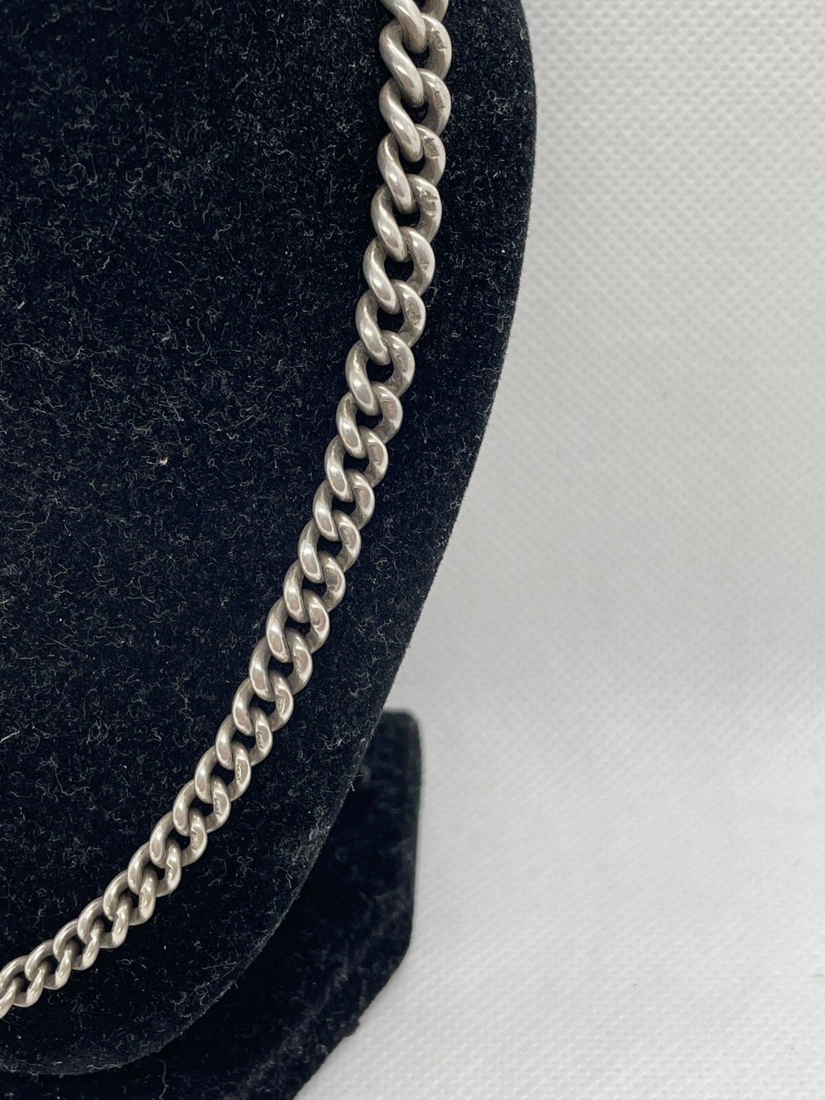 SOLID STERLING SILVER ALBERT CHAIN T BAR 31.1G 13″ INCH LONG VICTORIAN GRADUATED