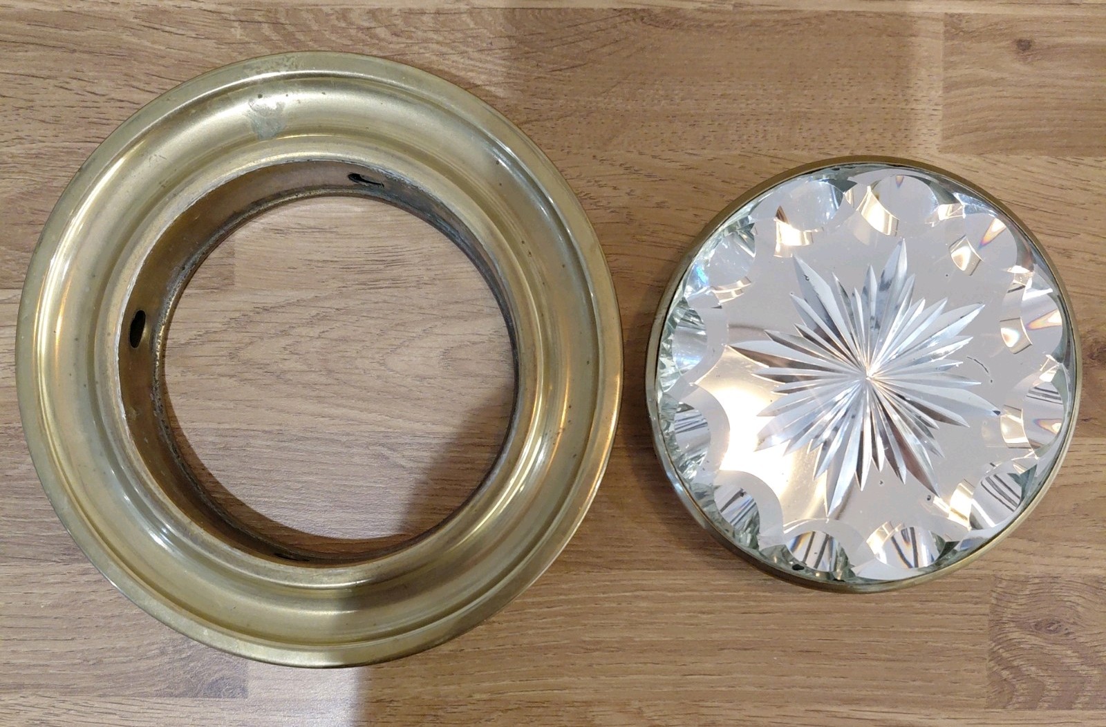 Antique Brass Lighting Gallery with mirrored crystal style Fitting