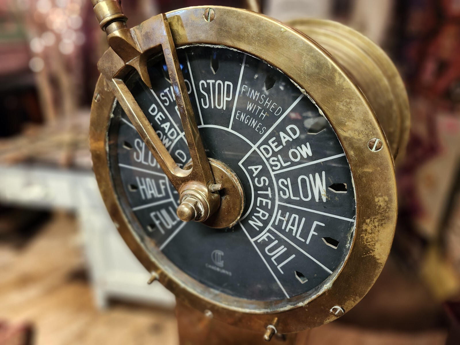 Chadburns Brass Ship Engine Order Telegraph Double Sided Rolling Base 52″