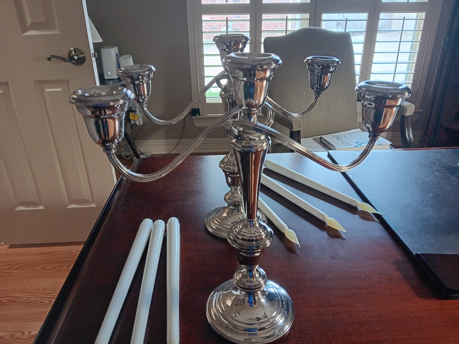 candelabras (set of 2), silver plated