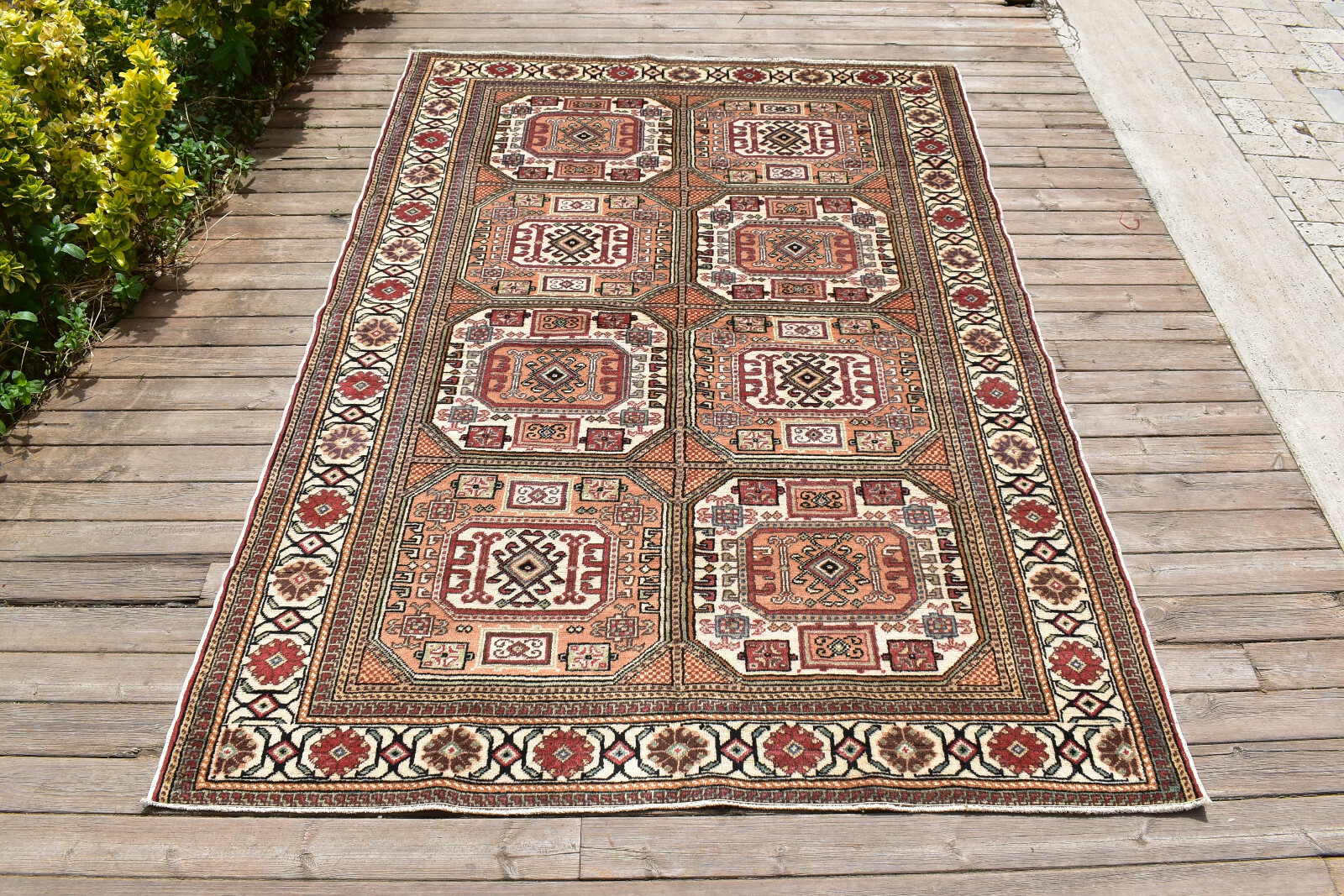 Turkish Rug 58”x86” Bunyan Carpet Vintage 149x221cm Fashion Decor 4×7 Rug