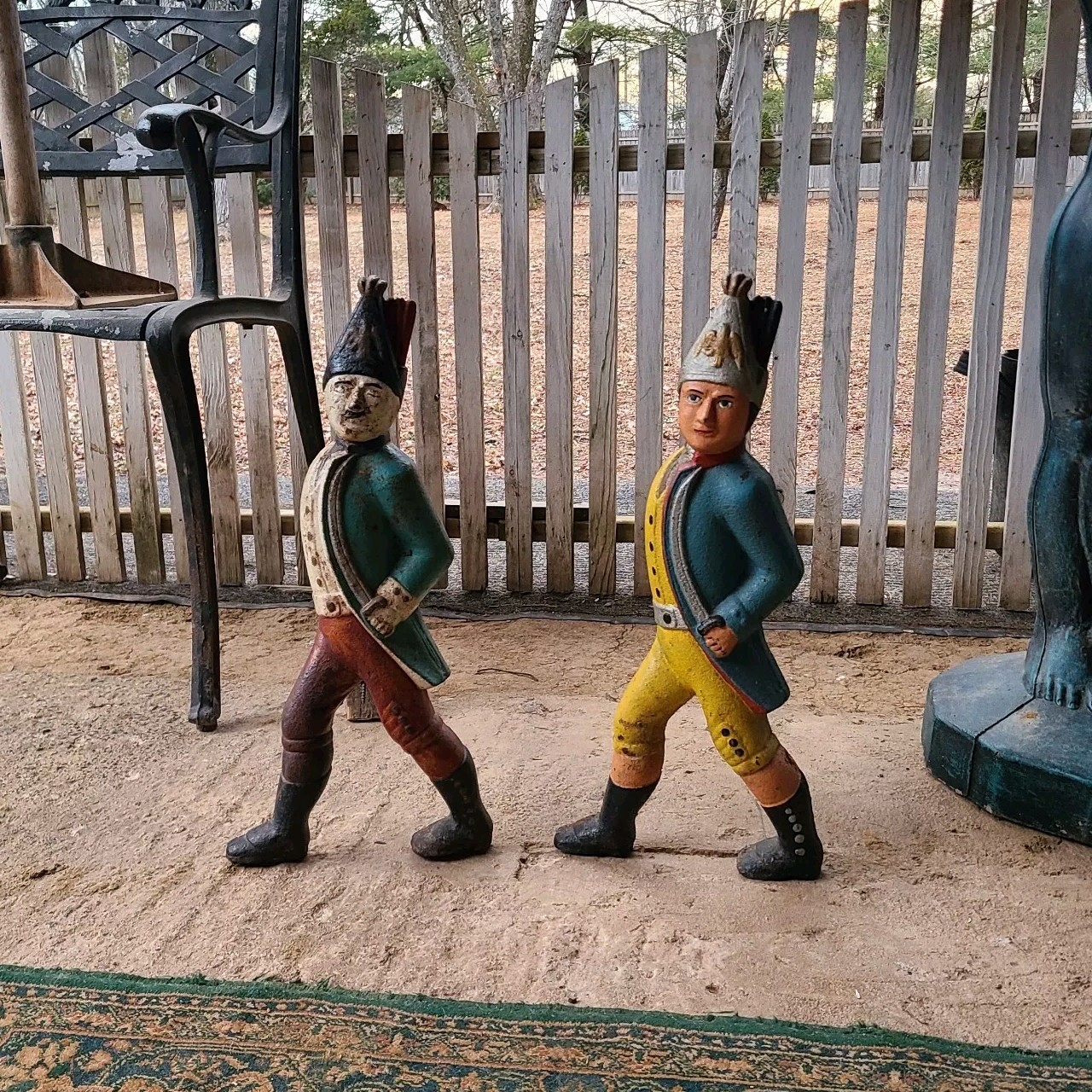 antique Revolutionary Hessian Soldier Andirons