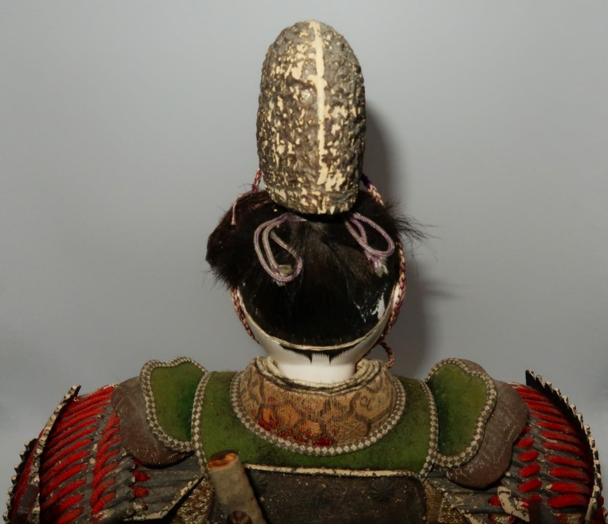 Antique C1900 Japanese Armor Sitting Shogun Samurai Doll Figurine, 12 1/2″