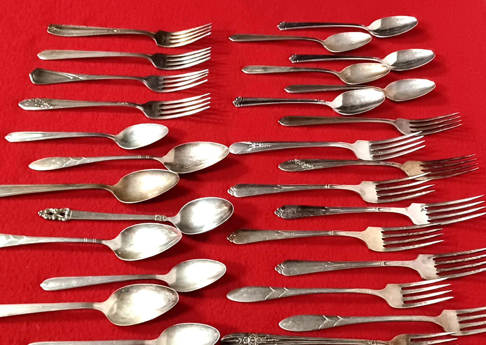 48 Piece Various Silver Plate Flatware Silverplate Lot – Vintage