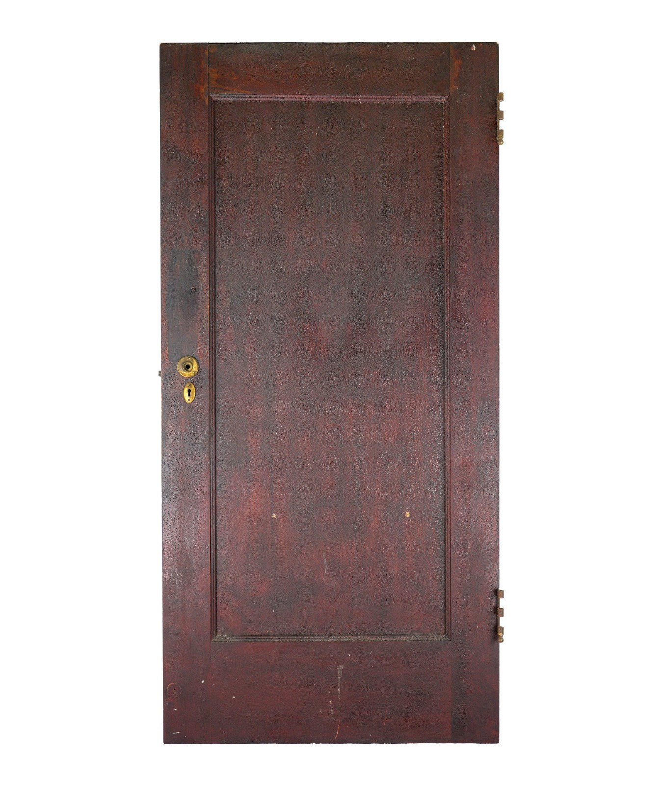 Vintage Dark Stained Wood 1 Panel Passage Door 64 x 30.875 in.