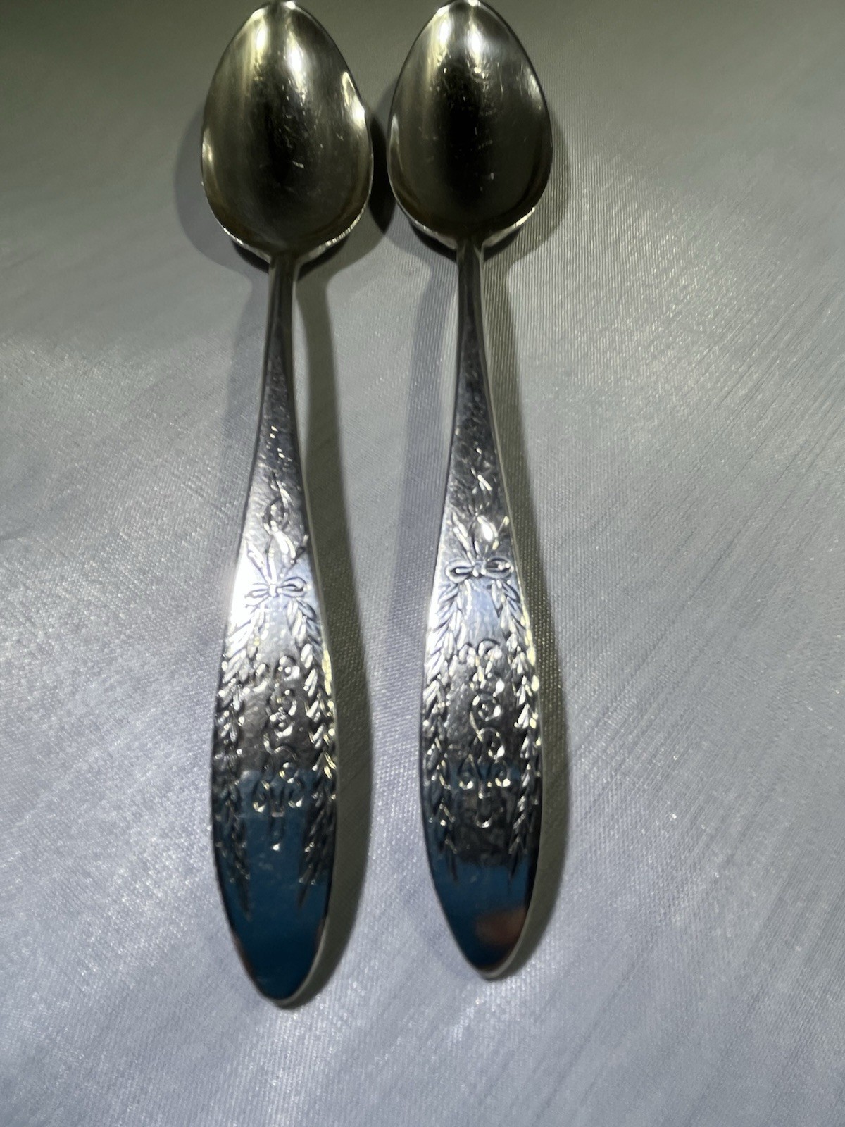 Sterling Silver Antique Tea Spoons. Set Of 2. “ALR” Monogram 1915