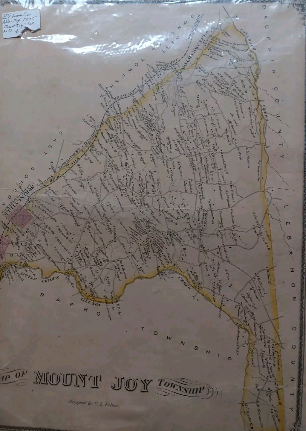 Antique Map Mount Joy Lancaster County Atlas Map 1875 13″ X 16.5″ Pennsylvania