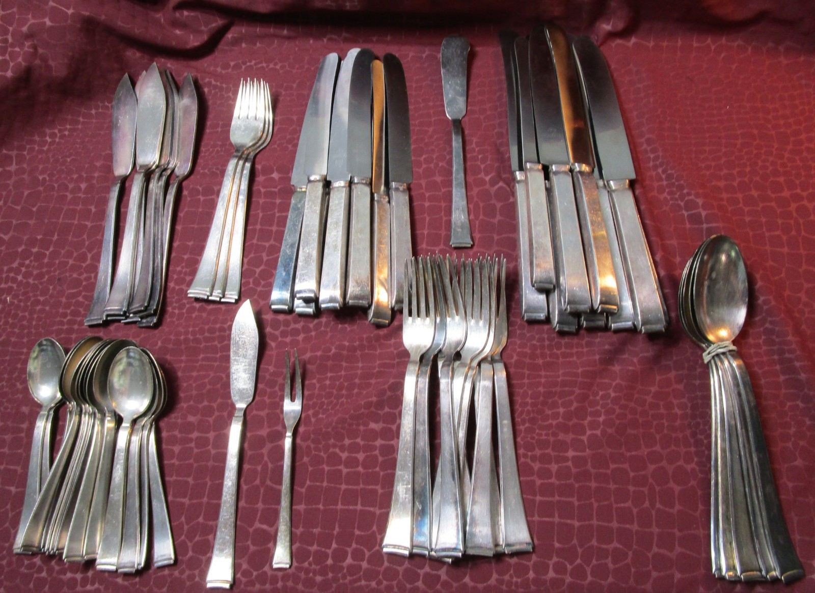 FACEON German Silverplate 64 Pc Flatware Mid Century Modern No Monograms lot