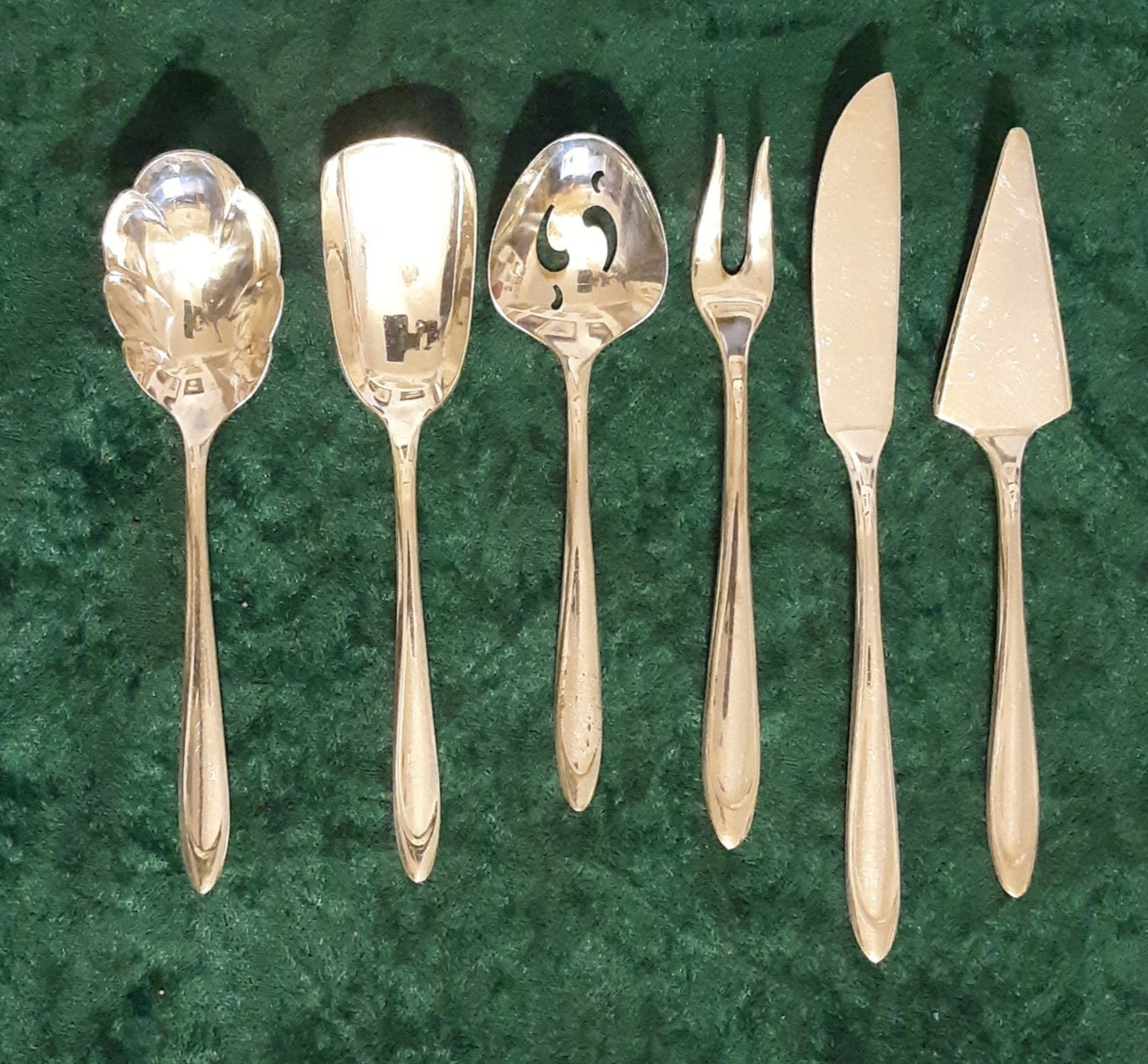 Vtg Meriden Silver Co. “First Lady” Silver Plate Serving Set – VG/VG+