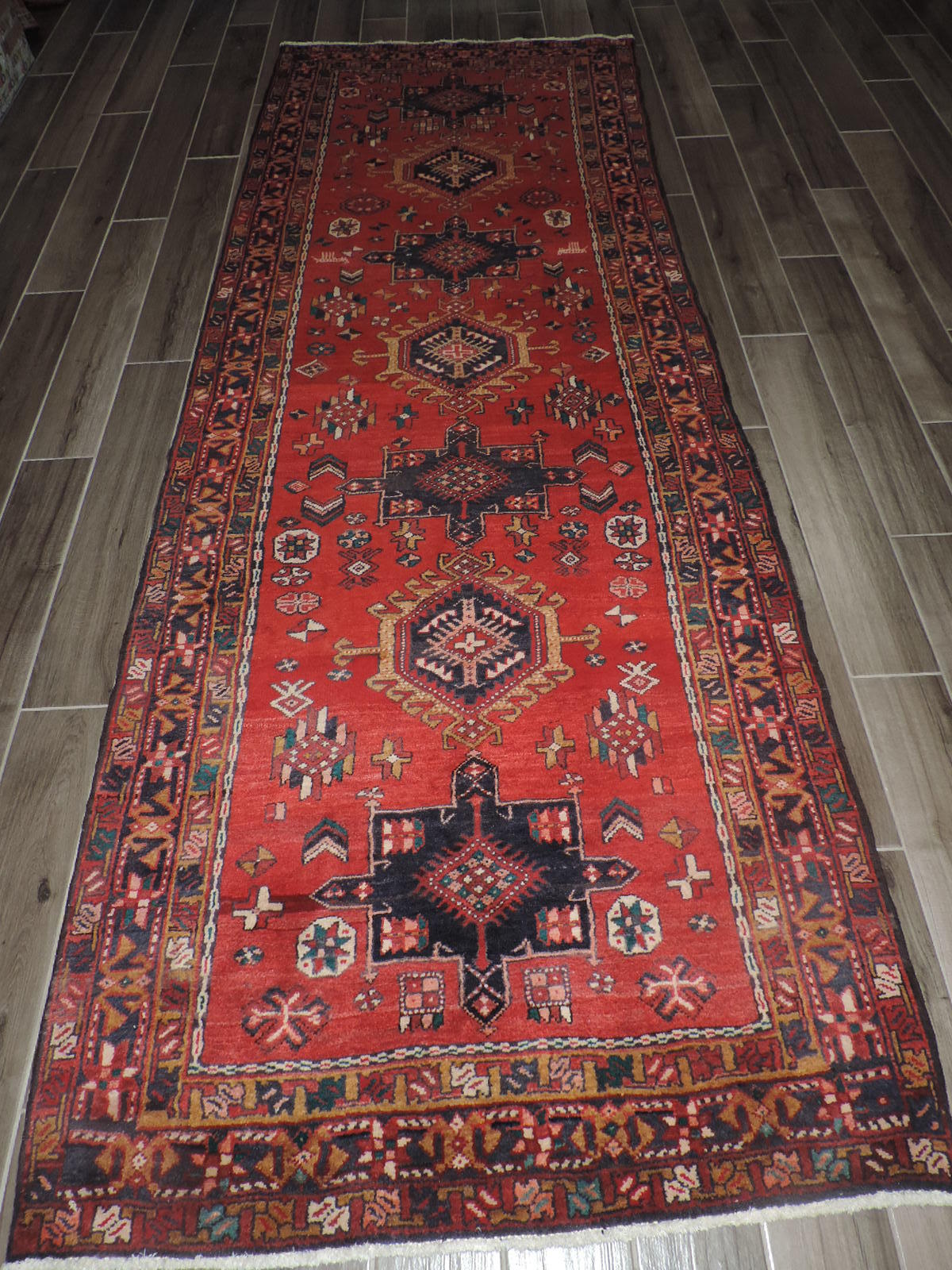 4x11ft. Handmade Gharajeh Wool Runner
