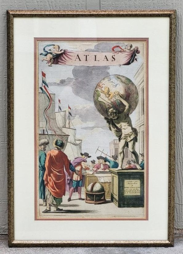 Ottens Brothers Atlas Title Page H/C Engraving 1730