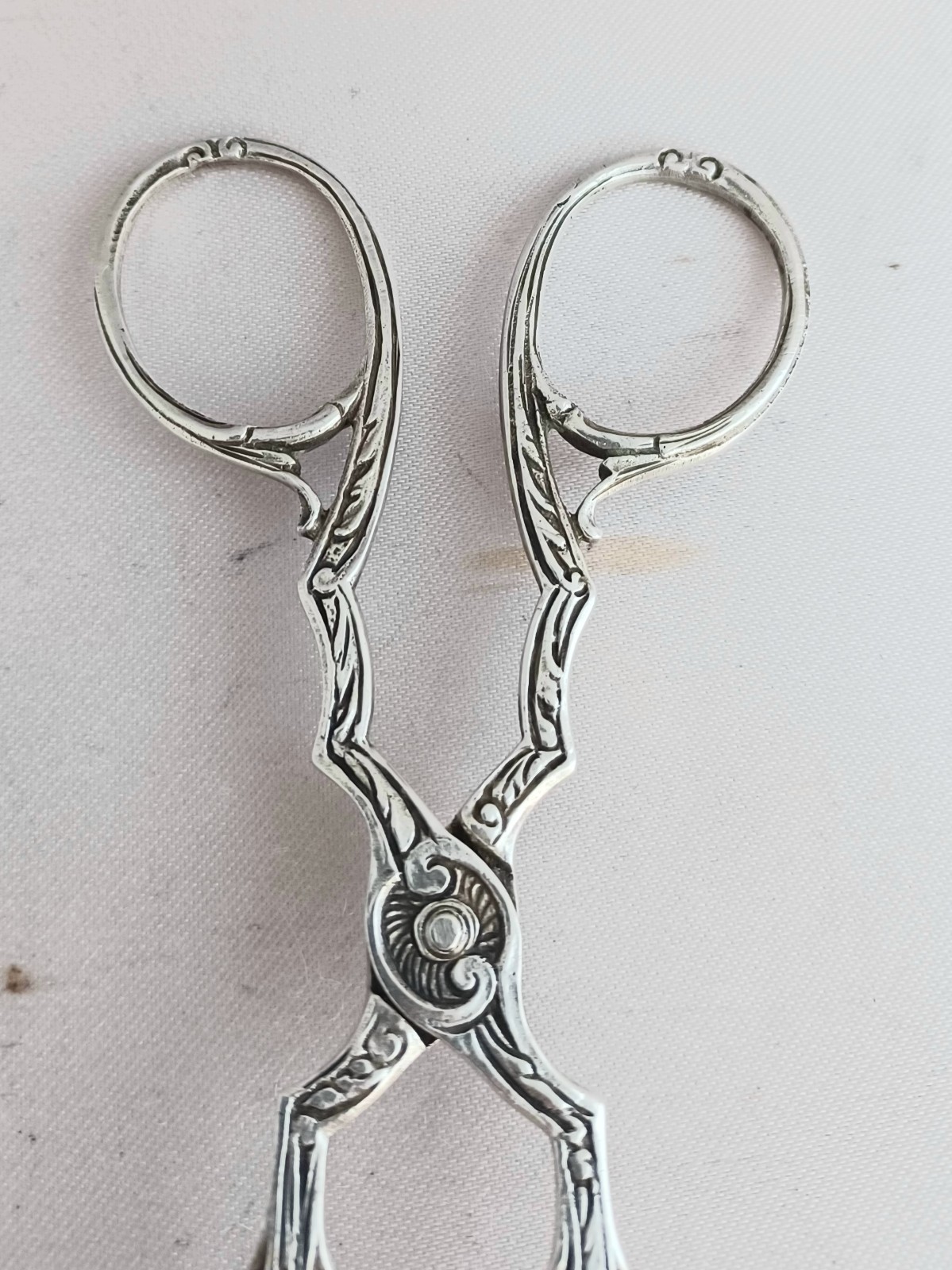 German 800 Silver Scroll Design 6 1/2″ Pastry/ Ice Tongs – 6 1/2″