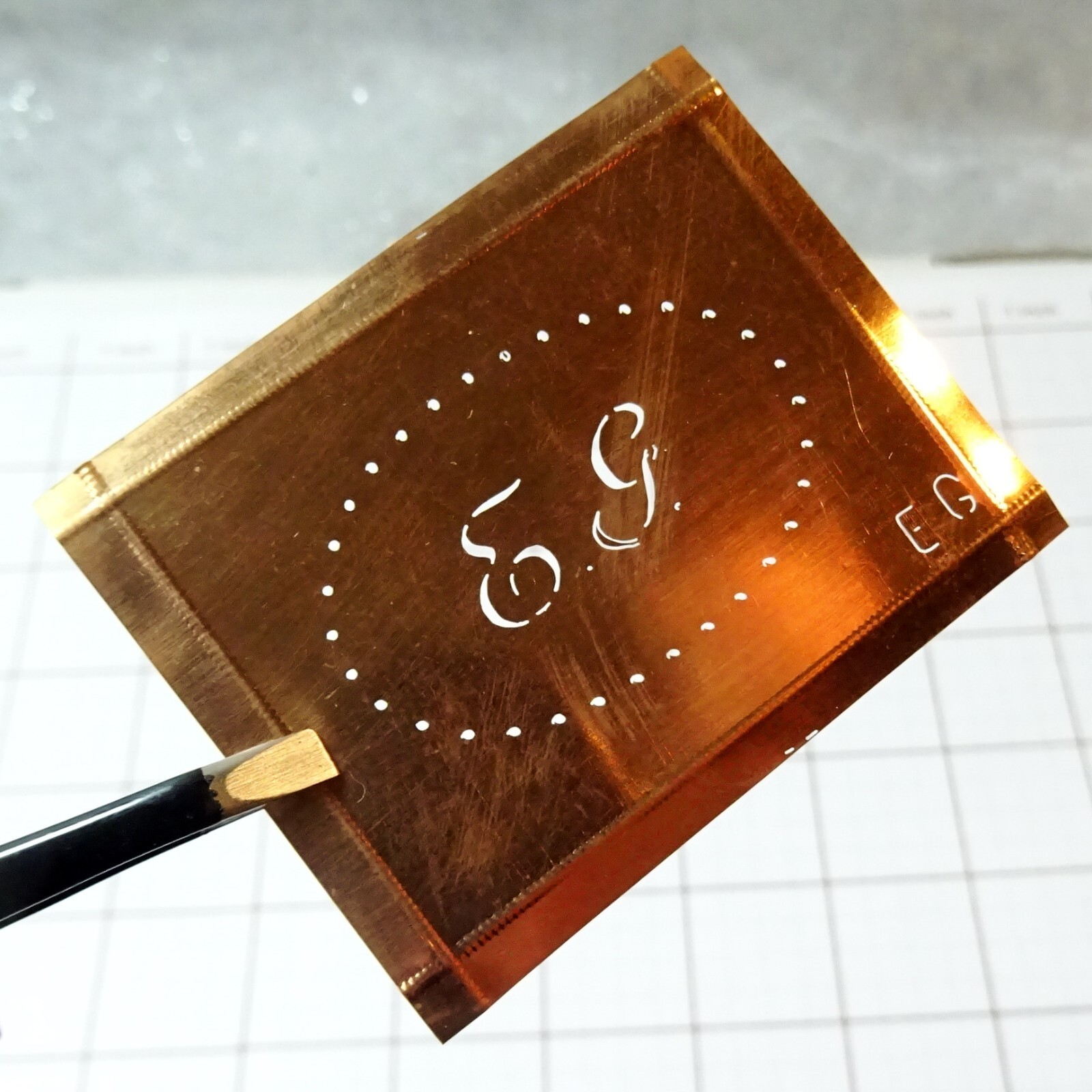 EG E G GE monogram initials letters copper stencil antique family name sign gift